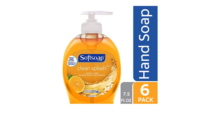 Softsoap Liquid Hand Soap, Clean Splash (Pack of 6) Only $4.73 Shipped! That’s Only $0.79 Each Shipped!