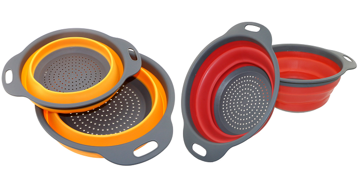 2 Pack Collapsible Colanders Set Only $7.98!