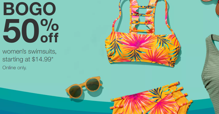 WOW! Target: Women’s Swimsuits Buy 1, Get 1 50% off + FREE Shipping & Returns!