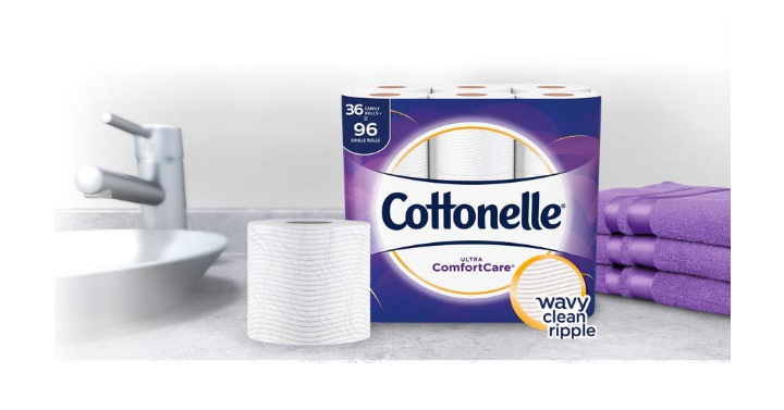 Cottonelle Ultra ComfortCare Toilet Paper, Septic-Safe, 36 Family Rolls (96 Regular Size) Only $18.74 Shipped!