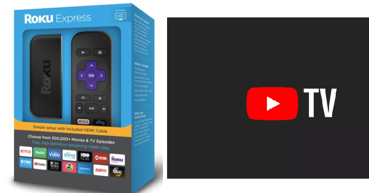 Roku Express HD With 1 Month Free YouTube TV Only $29! ($40 Value)