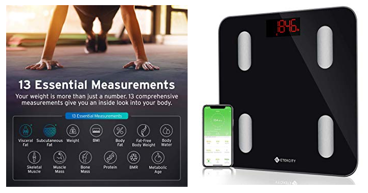 Etekcity Smart Bluetooth Body Fat Digital Bathroom Scale Only $23.74!
