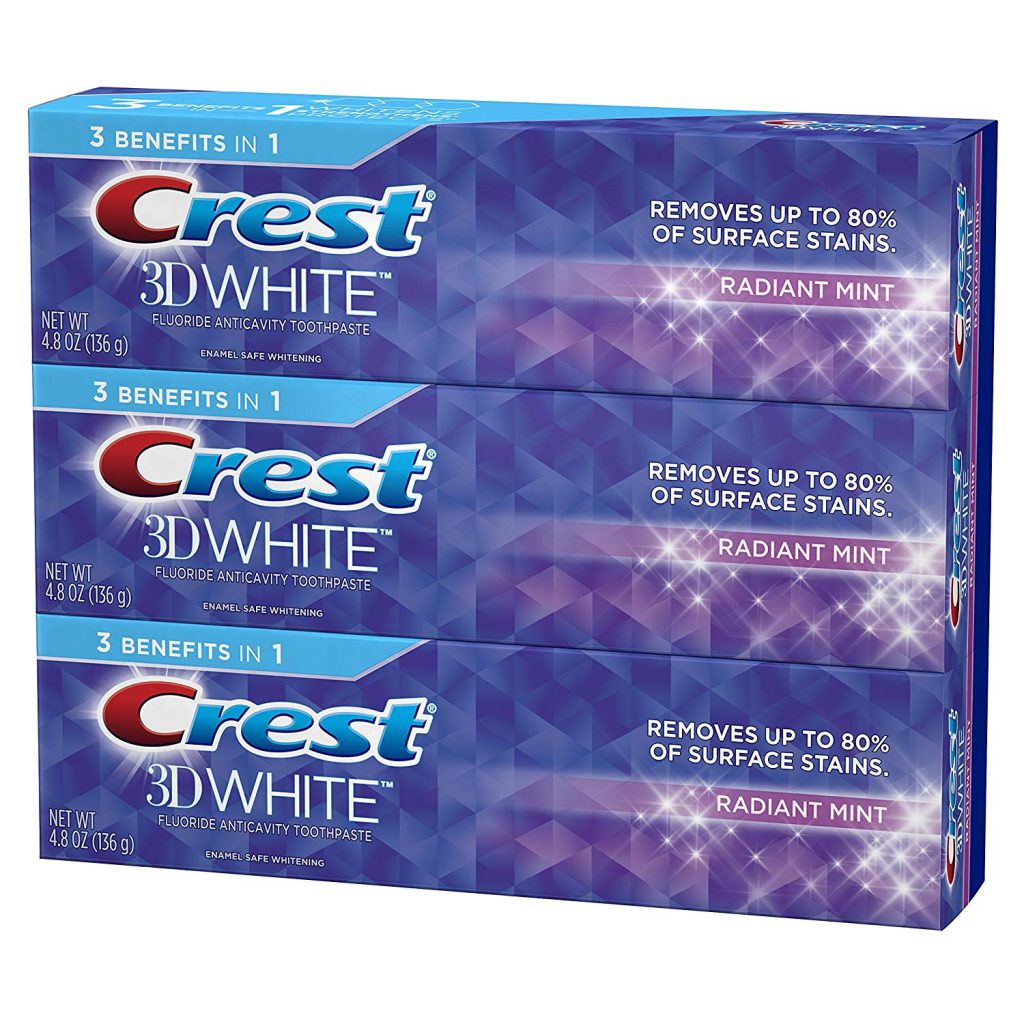 Crest 3D White Toothpaste Radiant Mint 4.8 oz (3 pack)—$9.97!