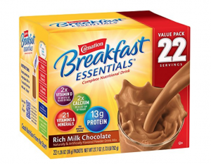 Carnation Breakfast Essentials Powder Drink Mix, Rich Milk Chocolate, 22-Count Just $6.92!