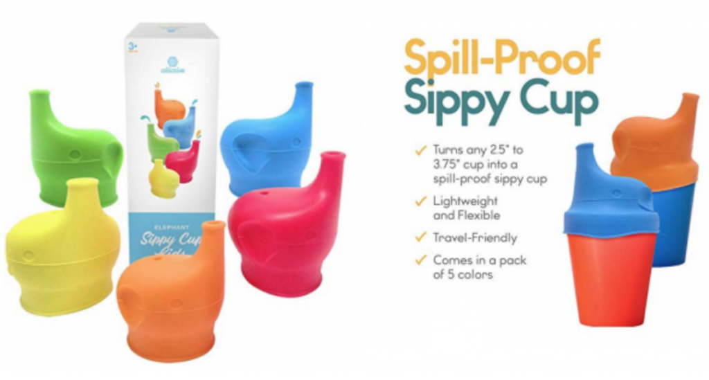 Silicone Sippy Cup Lids (5 Pack) Makes Cup into Spill-Proof Sippy Cup Just $13.99! (Reg. $29.99)