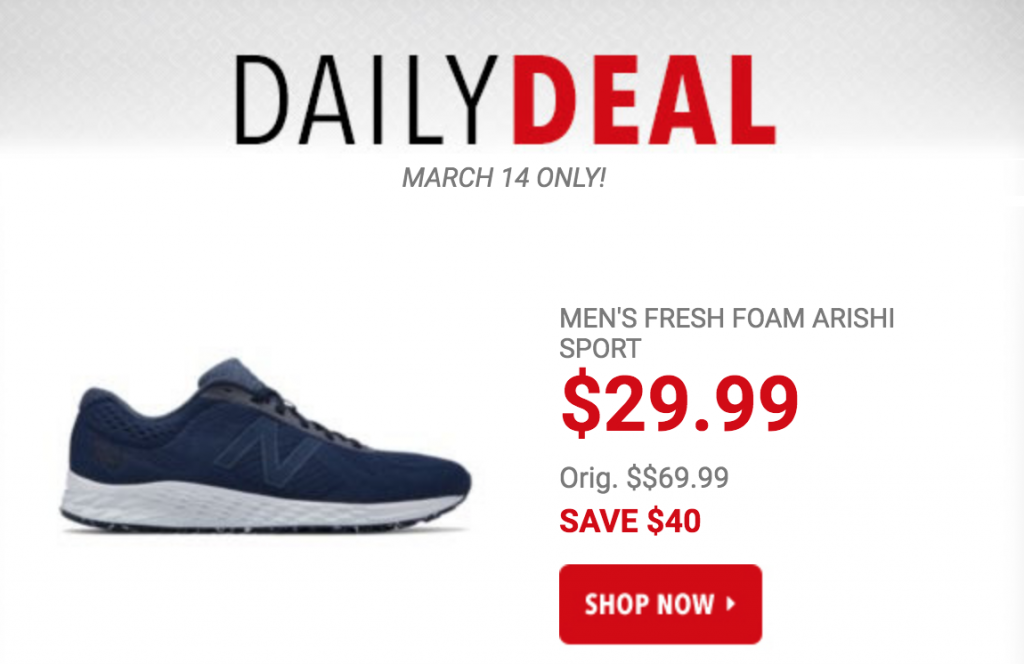 New Balance Men’s Fresh Foam Arishi Running Shoes Just $29.99 Today Only! (Reg. $69.99)