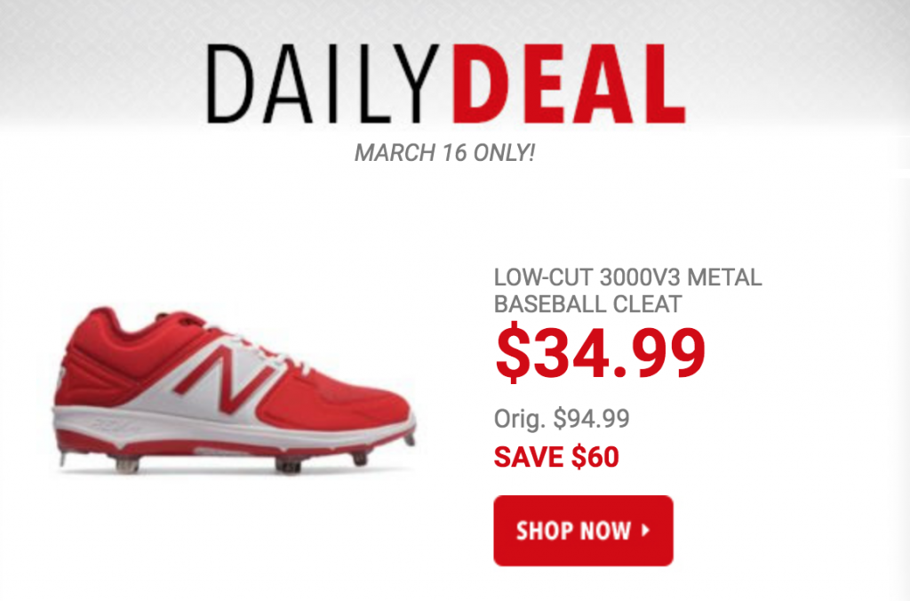 New Balance Low-Cut Metal Baseball Cleat Just $34.99 Today Only!
