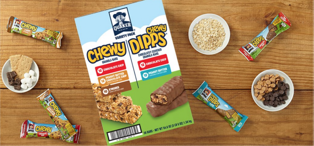 Quaker Chewy Granola Bars and Dipps Variety Pack 58-Count $8.91 Shipped!