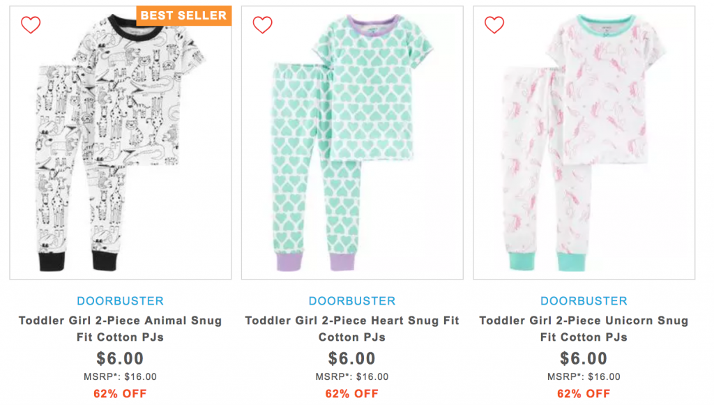 Carters: $6.00 Pajamas, Mix & Match Buy 1 Get 2 FREE & 50%-60% Off Entire Site!