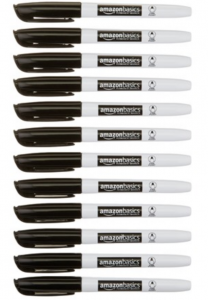 AmazonBasics Permanent Markers, Black, Pack of 12 Just $2.40!