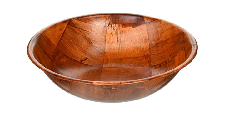 Winco Wooden Woven Salad Bowl Only $1.35! #1 Best Seller!