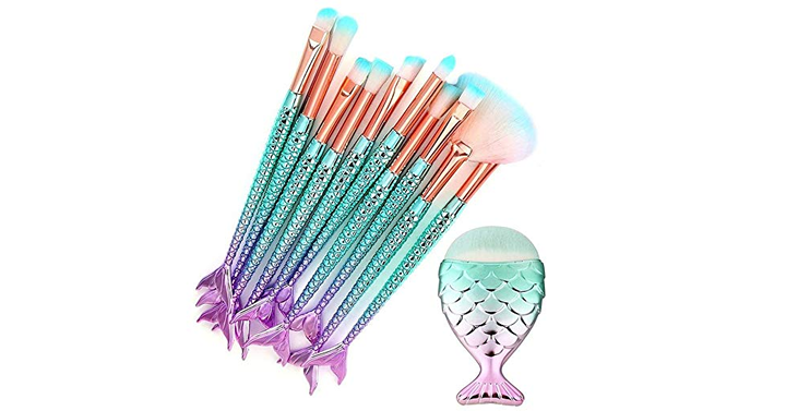 11 Piece 3D Mermaid Makeup Brush Set – Just $7.99! Easter basket idea!