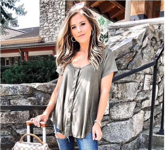 Button-Down Drapey Shirttail Tee – Only $14.99!