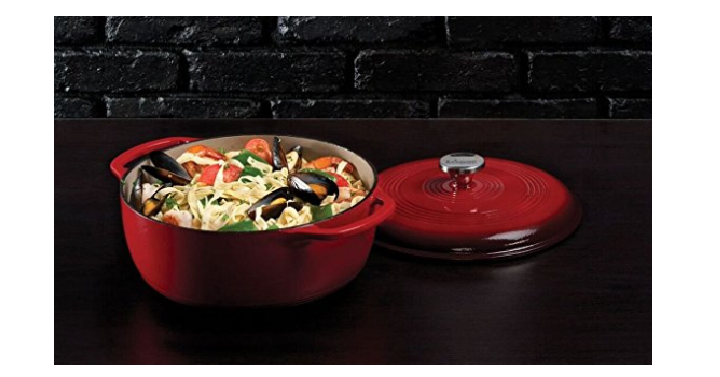 Lodge 6 Quart Enameled Cast Iron Dutch Oven Only $52.91 Shipped! Great Reviews!