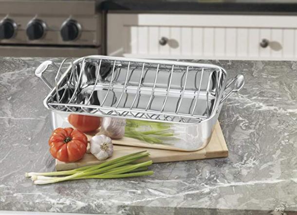 Cuisinart Chef’s Classic Stainless 16-Inch Rectangular Roaster with Rack – Only $32.99!