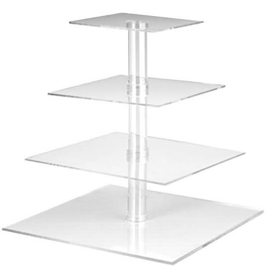 4-Tier Square Stacked Party Dessert Tower – Only $17.49!