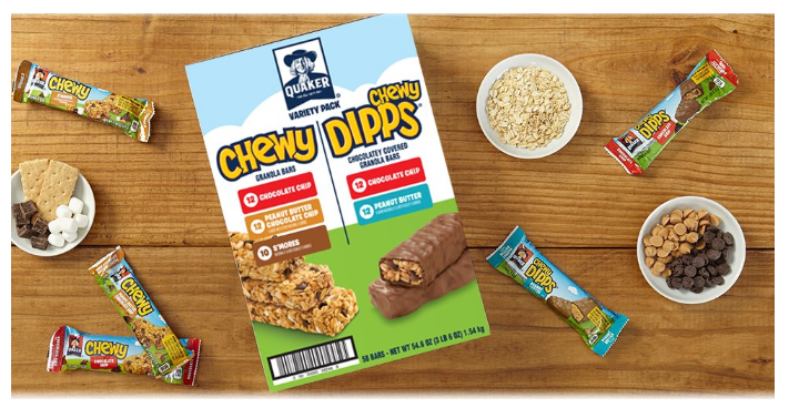 Quaker Chewy Granola Bars and Dipps Variety Pack, 58 Count Only $8.74 Shipped!