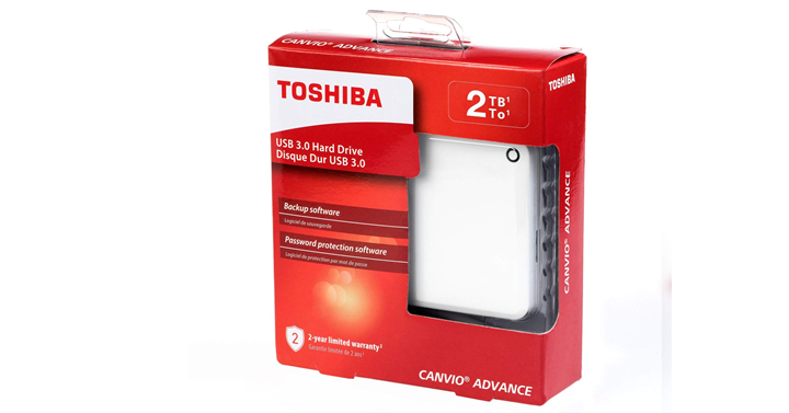 Toshiba Canvio Advance 2TB Portable External Hard Drive – Just $51.99! Today Only!