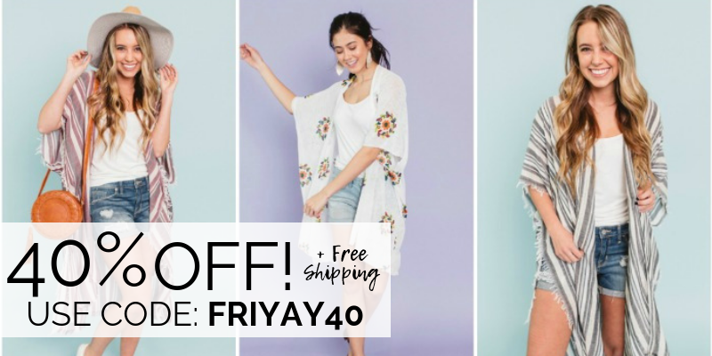 Still Available at Cents of Style! Additional 40% off Kimonos and Cardigans! Plus FREE shipping!