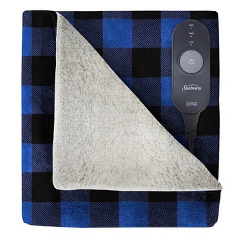 Sunbeam Electric Heated Sherpa Throw Blanket Only $25.33!