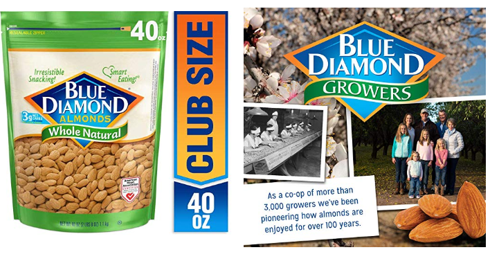 Blue Diamond Almonds, Raw Whole Natural, 40 Ounce Only $11.98! #1 Best Seller!
