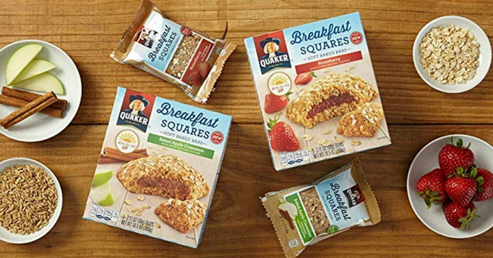 Quaker Baked Squares, Soft Baked Bars (Apple Cinnamon & Strawberry) Only $9.56 Shipped!