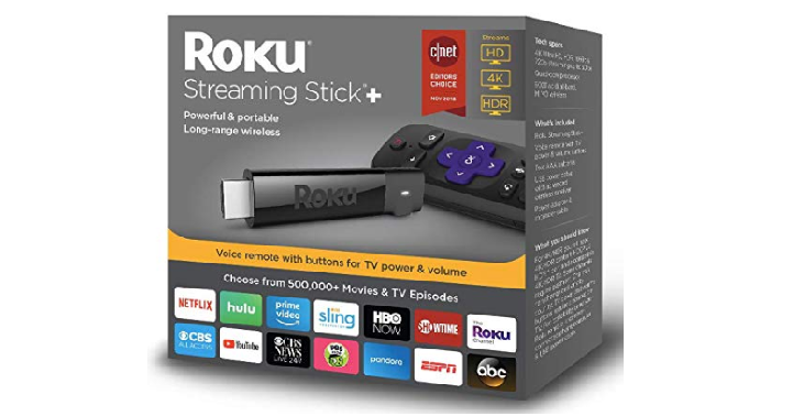 Roku Streaming Stick+HD/4K/HDR Streaming Device with Wireless and Voice Remote Only $49 Shipped! (Reg. $60)