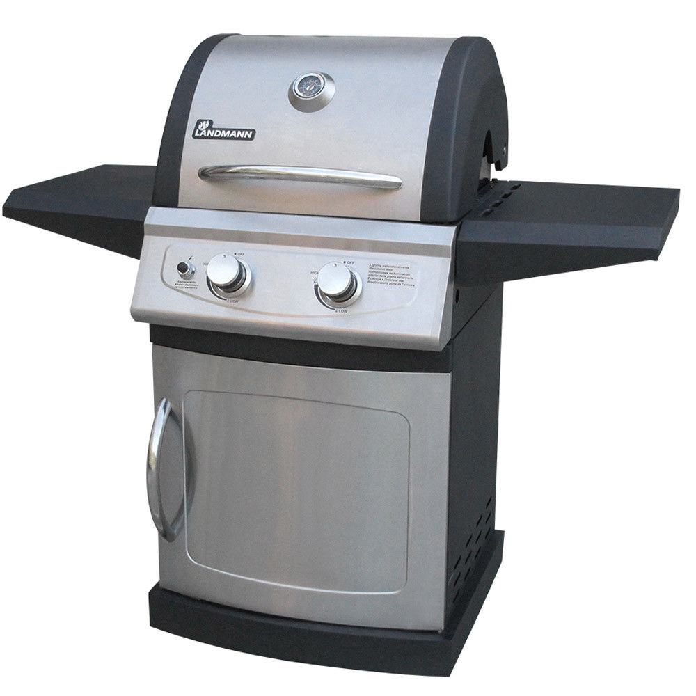 Landmann Falcon 2 Burner Stainless Steel Gas Grill With Cabinet—$151.00!