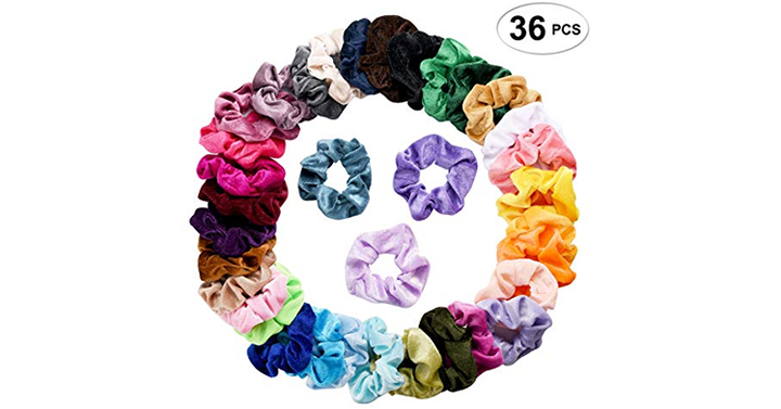 36 Pack Velvet Hair Scrunchies – Just $9.99! Hot Price! About $.28 Each!