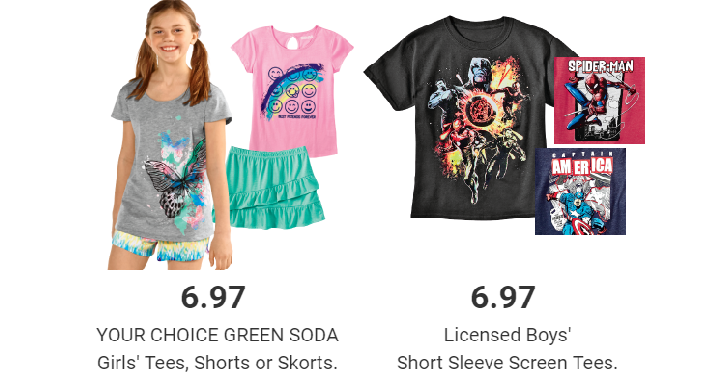 Boys Comic Shirts & Girls Shirts, Skorts and Shorts Only $6.97 Each! (Reg. $16)