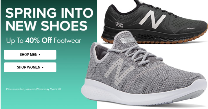 New Balance New Spring Shoes up to 40% off + FREE Shipping!