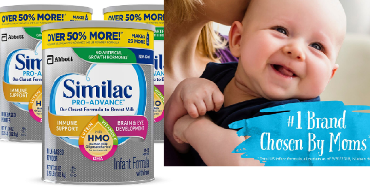 Similac Pro-Advance Non-GMO Infant Formula with Iron,Powder (36 oz, 3 Count) Only $64.85 Shipped!