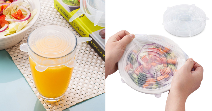 Silicone Stretch Lids (6 Pack) Various Sizes Cover for Bowl Only $10.99!