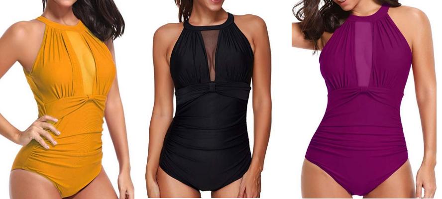 Tempt Me Women’s High Neck Mesh Swimsuit – Only $26.99 Shipped!