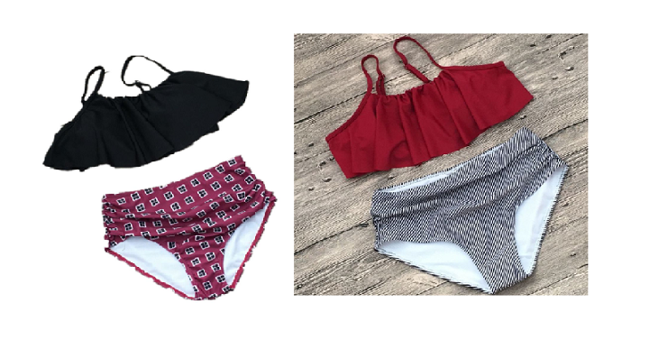 Ruffle Swimsuit -Multiple Colors Only $16.99! (Reg. $48)