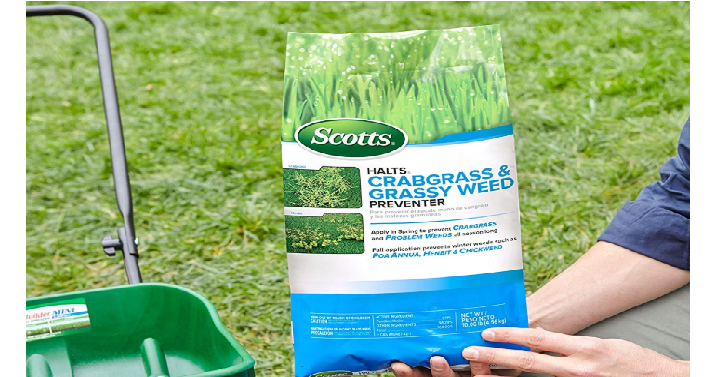 Scotts Halts Crabgrass & Grassy Weed Preventer, 5,000sq-ft Only $13.48!