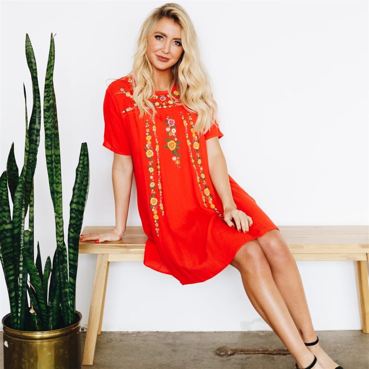 Embroidered Tee Dress – Only $27.99!