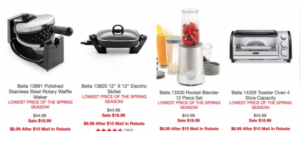 Bella Small Kitchen Appliances As Low As 8 99 After Mail in Rebate At 