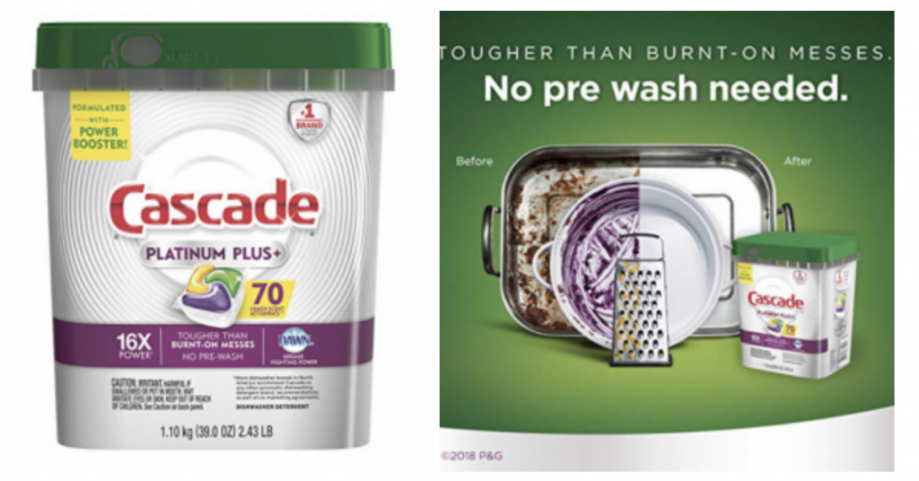 Cascade Platinum Plus Dishwasher Detergent Actionpacs 70-Count $13.99 Shipped!