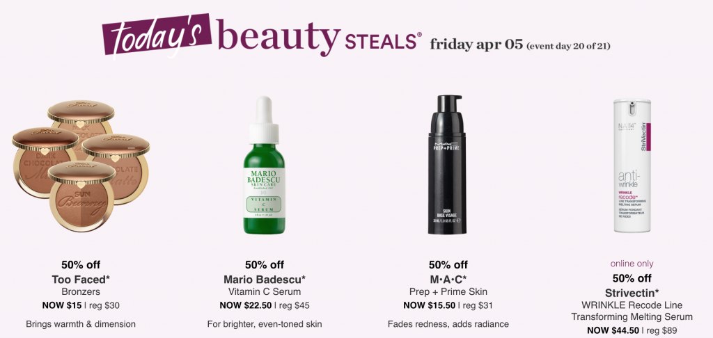 Ulta 21 Days of Beauty: Save 50% Off Too Faced Bronzers, Vitamin C Serum, Mac Primer, Strivectin!