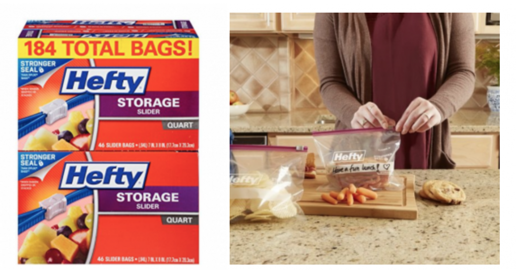 Hefty Slider Storage Bags – Quart Size, 4 Boxes 184-Count Just $11.34 Shipped!