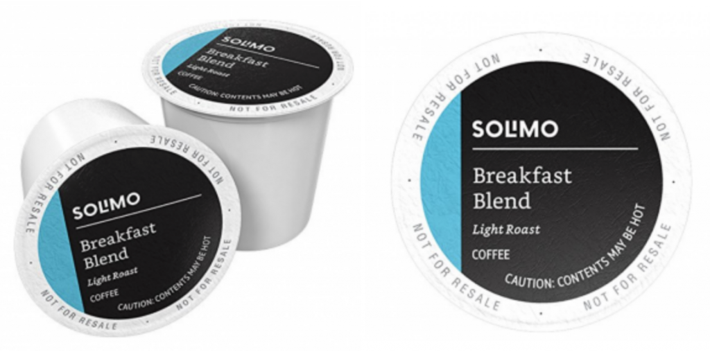 Amazon Brand – Solimo Light Roast Coffee K-Cup Pods, Breakfast Blend 100-Count Just $24.54 Shipped!