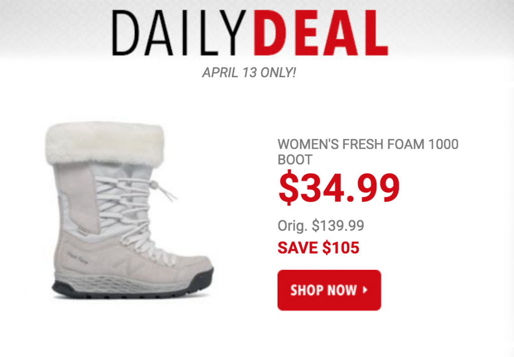 New Balance Women’s Fresh Foam 1000 Boot Just $34.99 Today Only! (Reg. $139.99)