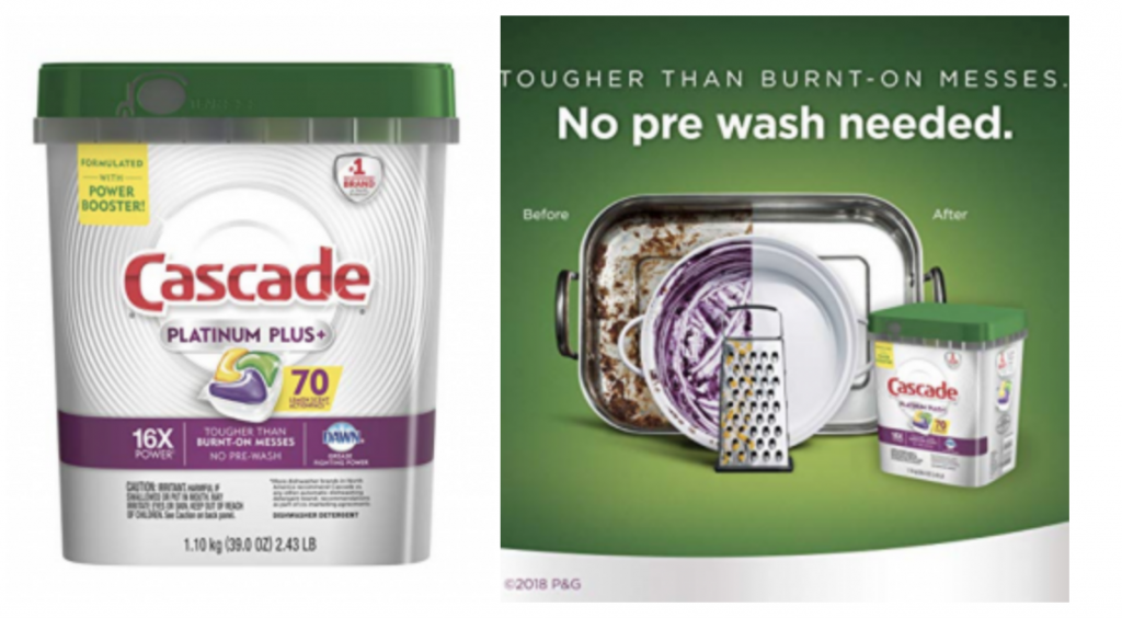 Cascade Platinum Plus Dishwasher Detergent Actionpacs, Lemon, 70-Count $13.99 Shipped!