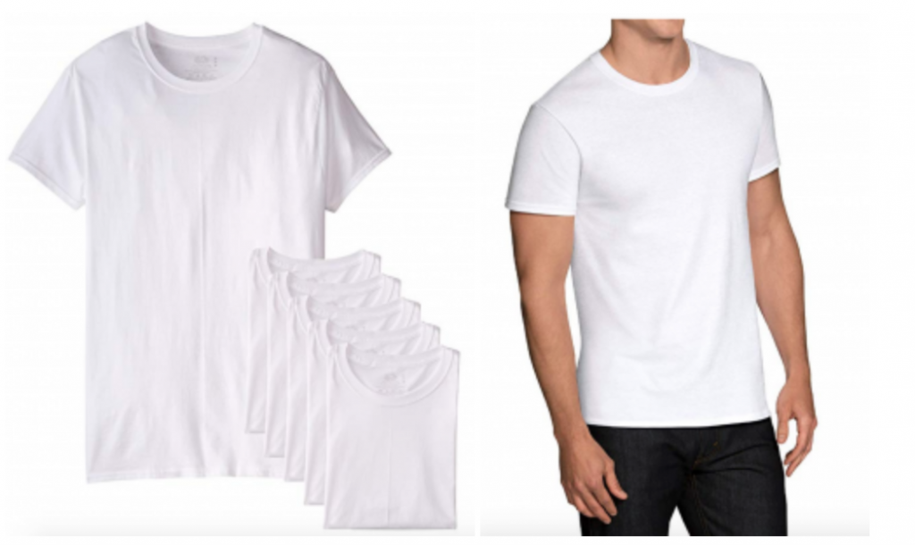 Fruit of the Loom Men’s Stay Tucked Crew T-Shirt 6-Pack Just $14.50!