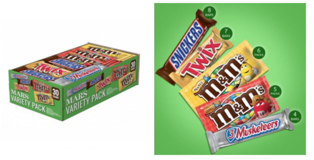 HOT! Snickers, M&M’s, 3 Musketeers & Twix Full Size Bars Variety Mix 30-Count $11.99! Plus, FREE Shipping For Prime Members!
