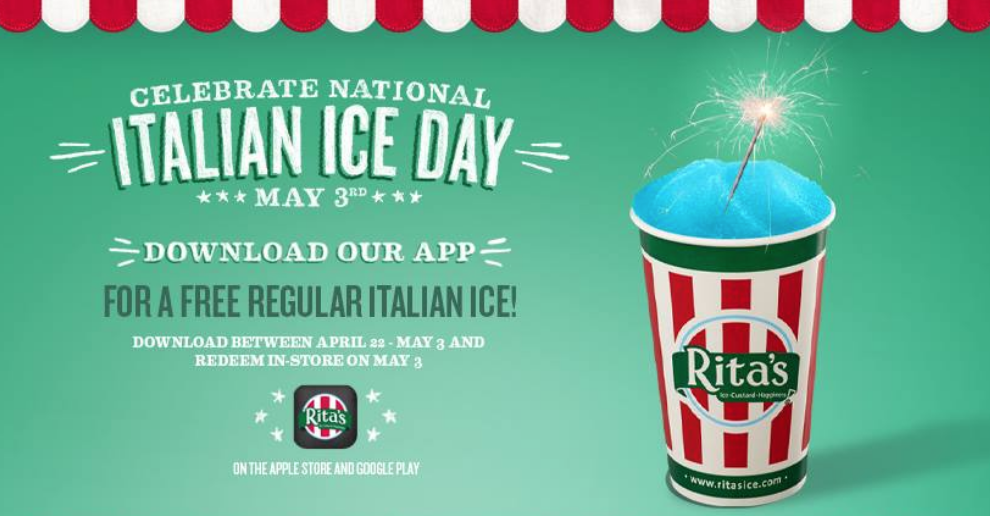 FREE Rita’s Italian Ice On May 3rd!