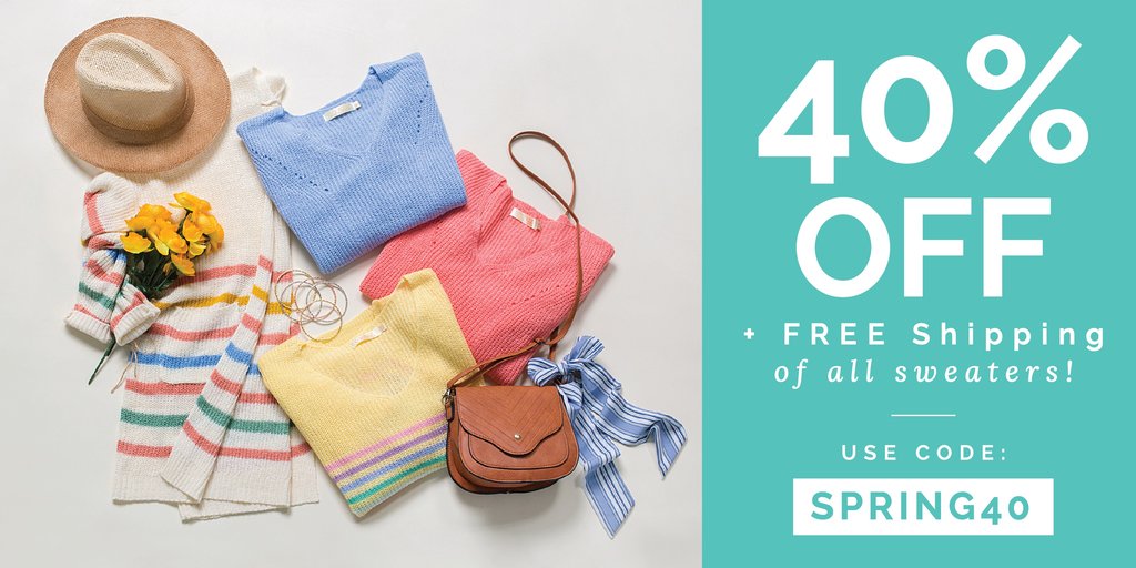 Still Available at Cents of Style! Additional 40% off Spring Sweaters! Plus FREE shipping!