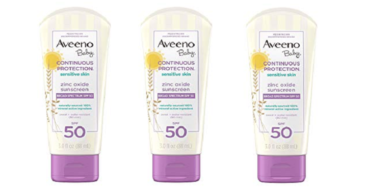 Aveeno Baby Continuous Protection Sunscreen Lotion (Sensitive Skin) 3 Pack Only $6.98!