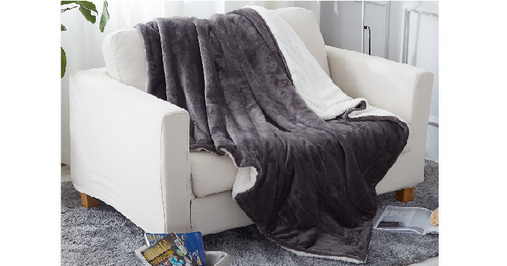 Sherpa Throw Blanket (50″x60″) Only $15.36!